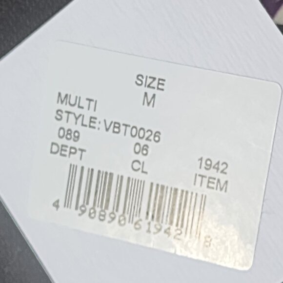 Vanilla/Beach Purple Multi Color Triangle Print Lined Nylon Span Bikini Top Sz M - Picture 11 of 16